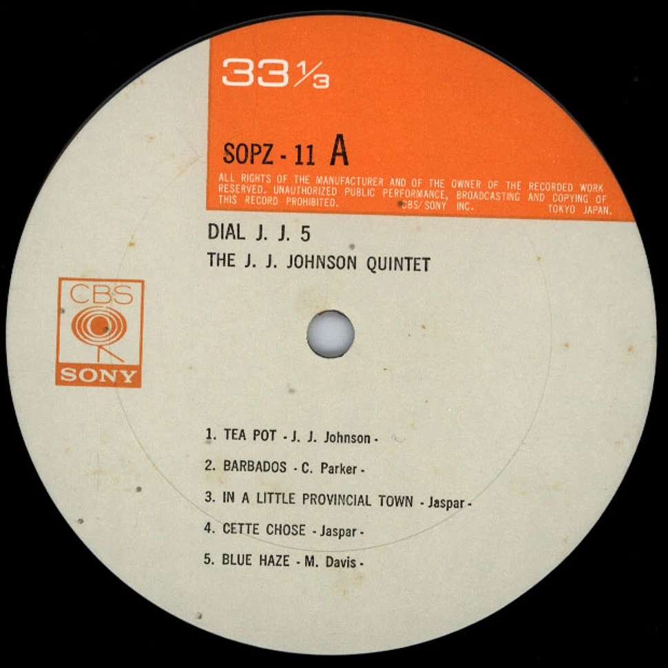 The J.J. Johnson Quintet - Dial J.J. 5