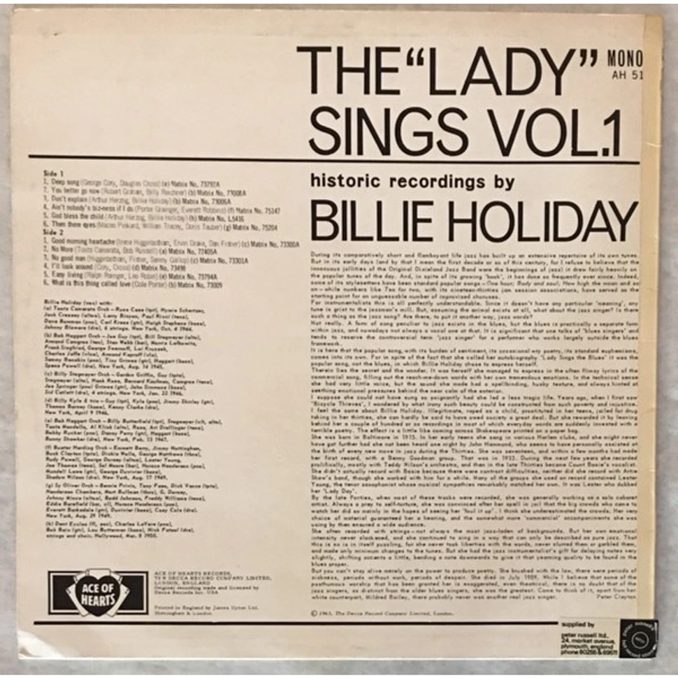 Billie Holiday - The Lady Sings - Vol. 1