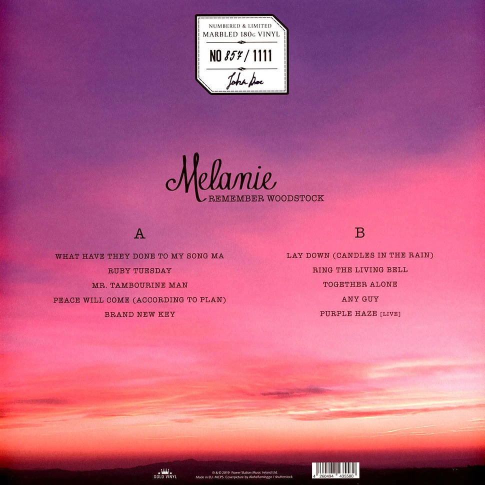 Melanie - Remember Woodstock Pink Marbled Vinyl Edition