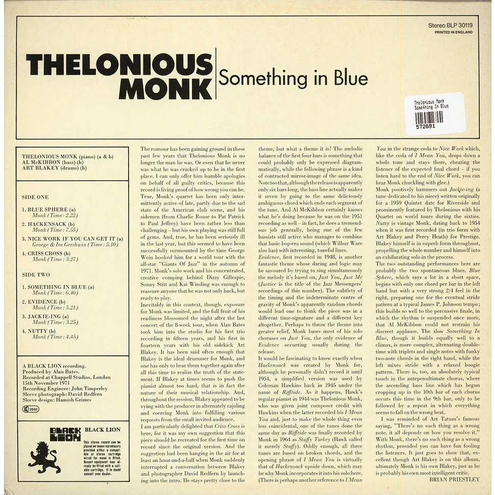 Thelonious Monk - Something In Blue