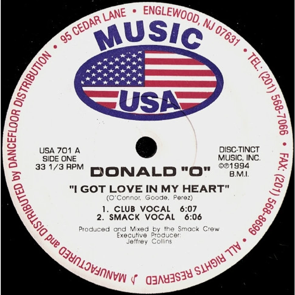 Donald O - I Got Love In My Heart