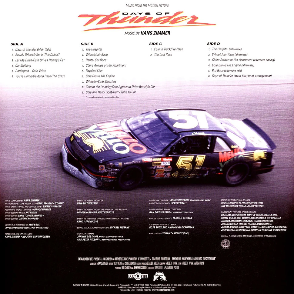 Hans Zimmer - OST Days Of Thunder Splatter Vinyl Edition
