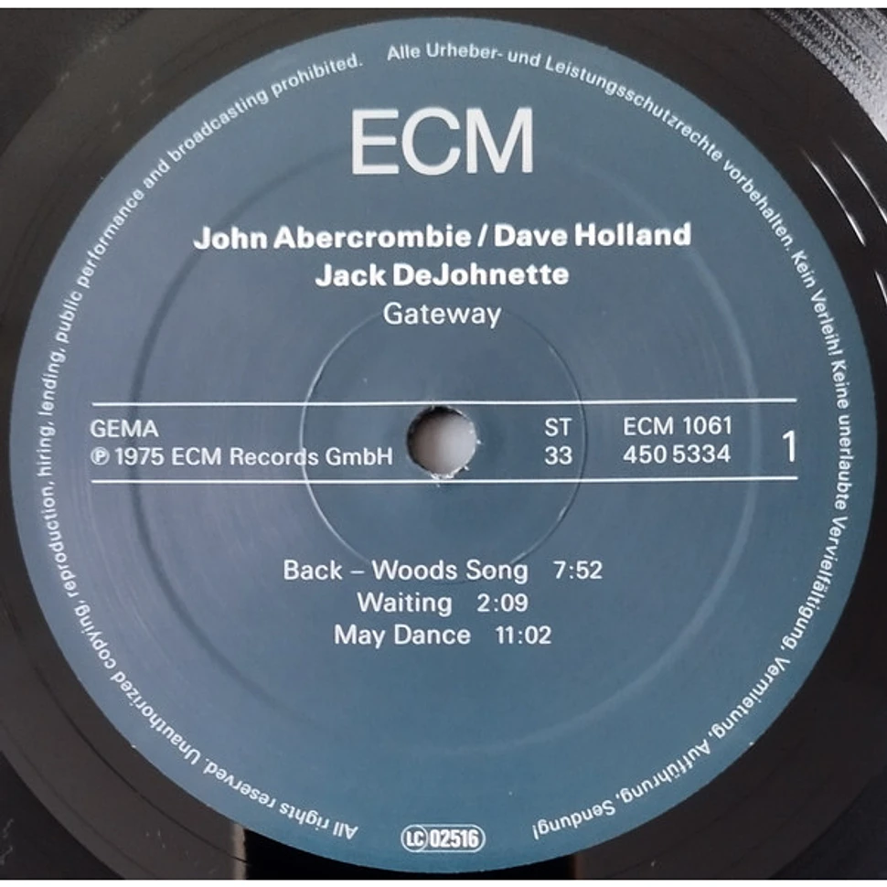 John Abercrombie, Dave Holland, Jack Dejohnette - Gateway