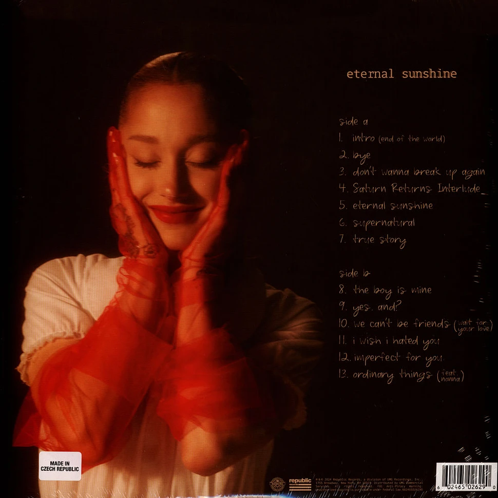 Ariana Grande - Eternal Sunshine Exclusive Cover No. 1 Translucent Ruby Red Vinyl Edition