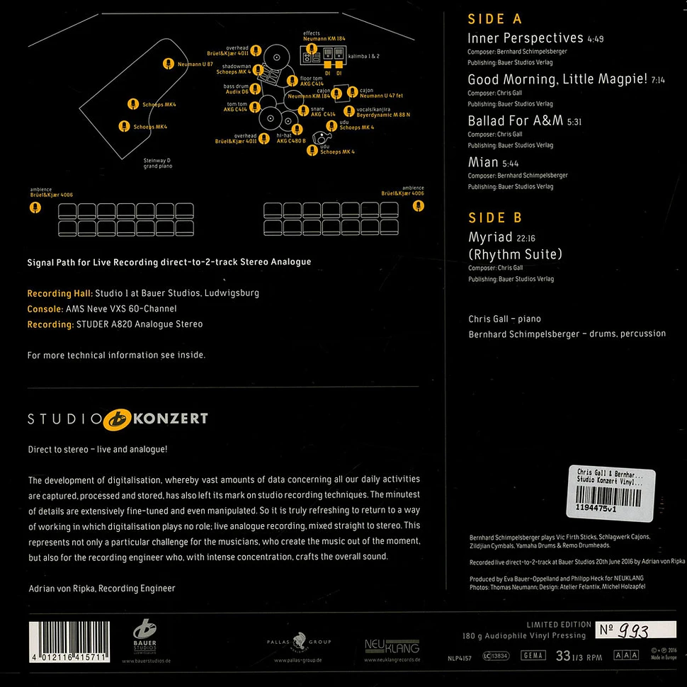 Chris Gall & Bernhard Schimpelsberger - Studio Konzert Vinyl Edition