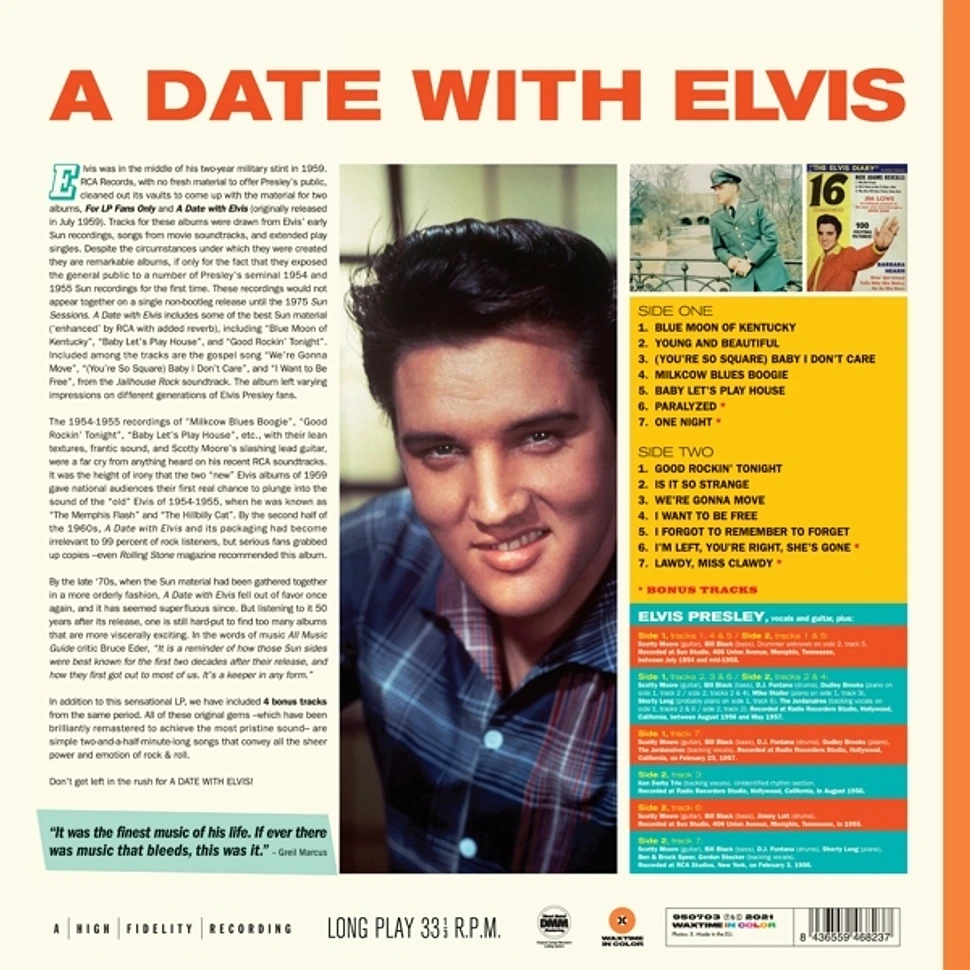 Elvis Presley - A Date With Elvis Colored Vinyl Edition