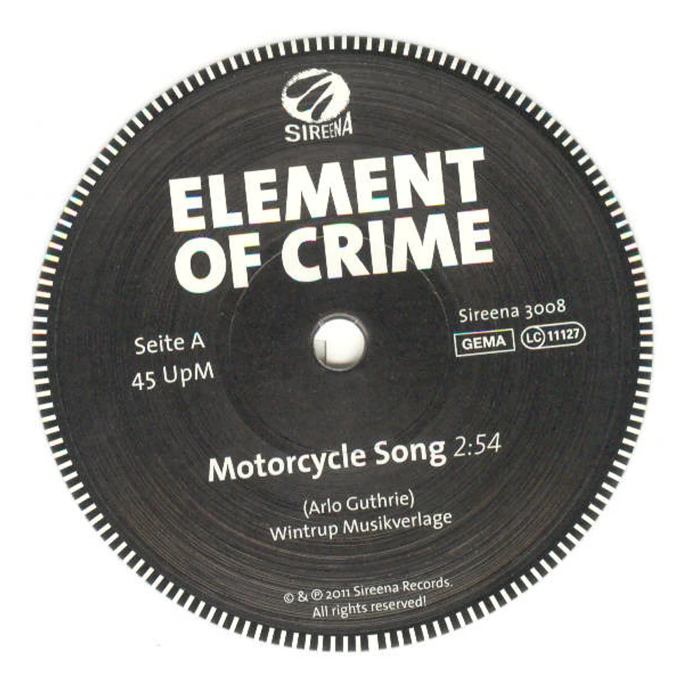 Element Of Crime / The Perc Meets The Hidden Gentleman - Motorcycle Song / Man-I-Toba