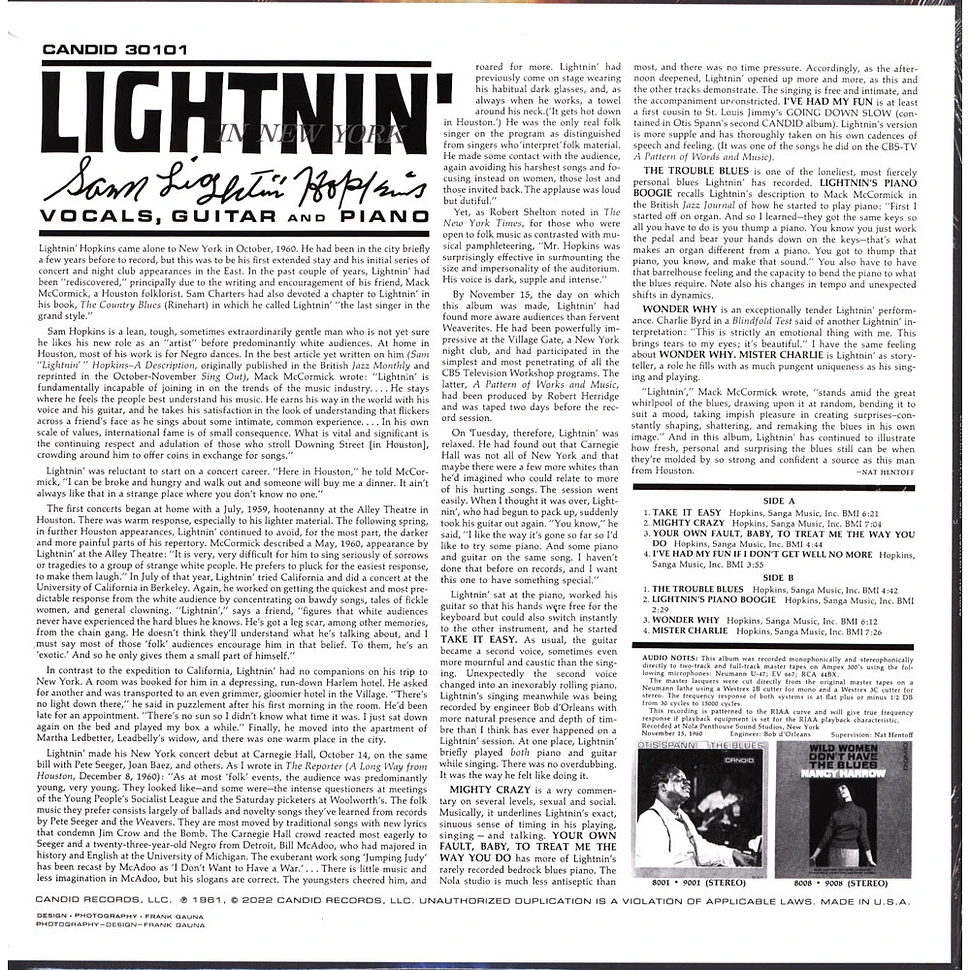 Lightnin' Hopkins - Lightnin' In New York