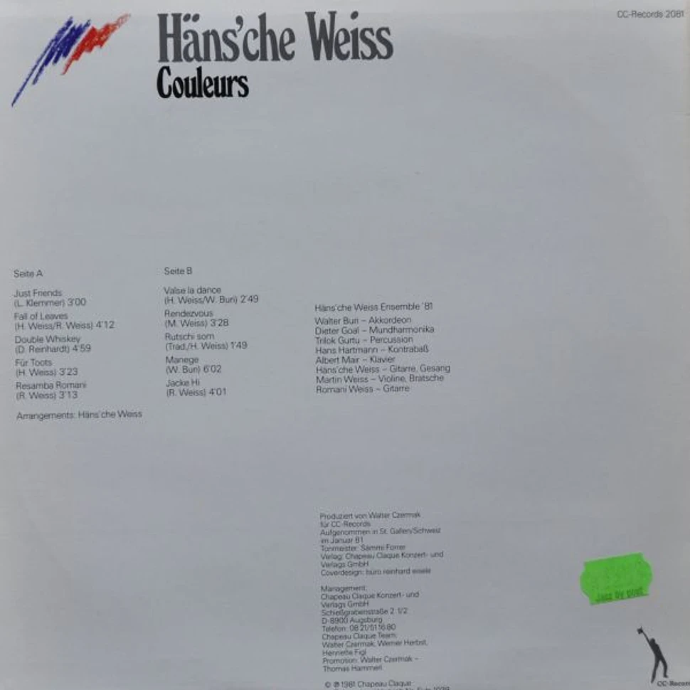 Häns'che Weiss - Couleurs