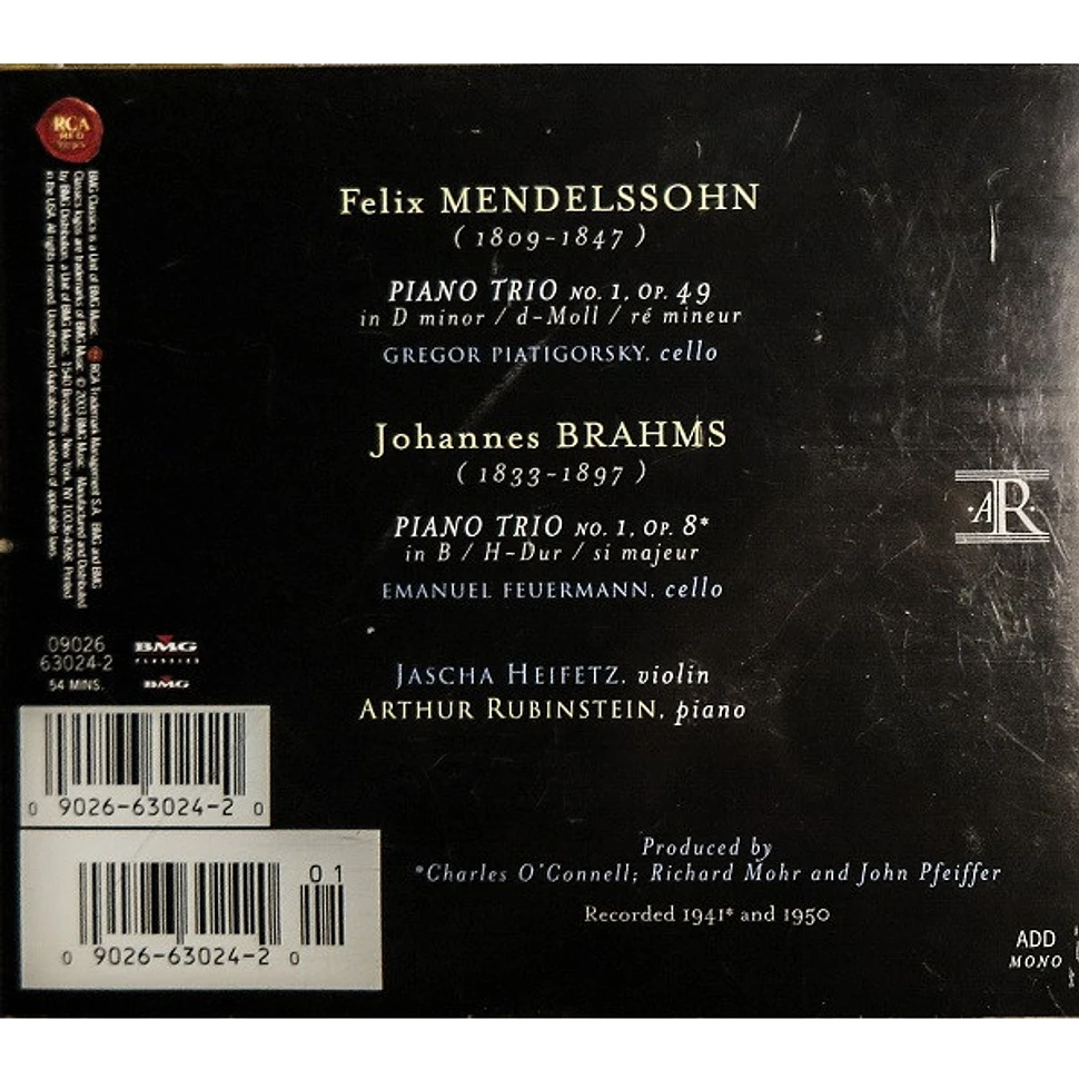 Johannes Brahms / Felix Mendelssohn-Bartholdy, Arthur Rubinstein - Piano Trio No. 1 / Piano Trio No. 1