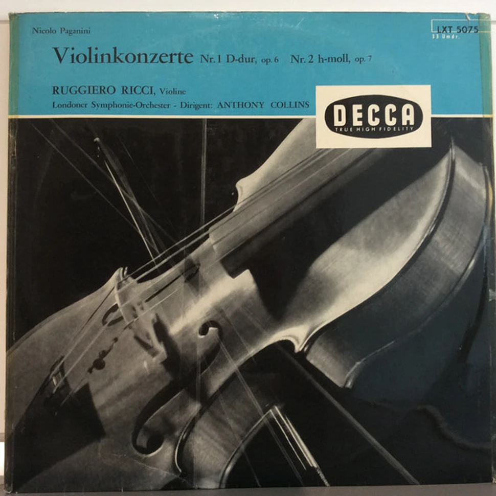 Niccolò Paganini, Ruggiero Ricci, London Symphony Orchestra, Anthony Collins - Violinkonzerte Nr. 1 D–Dur, Op. 6 / Nr. 2 H–moll, Op. 7