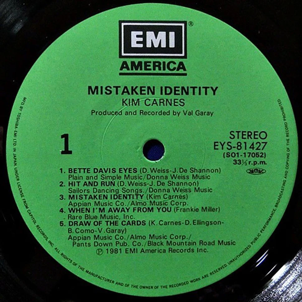 Kim Carnes - Mistaken Identity