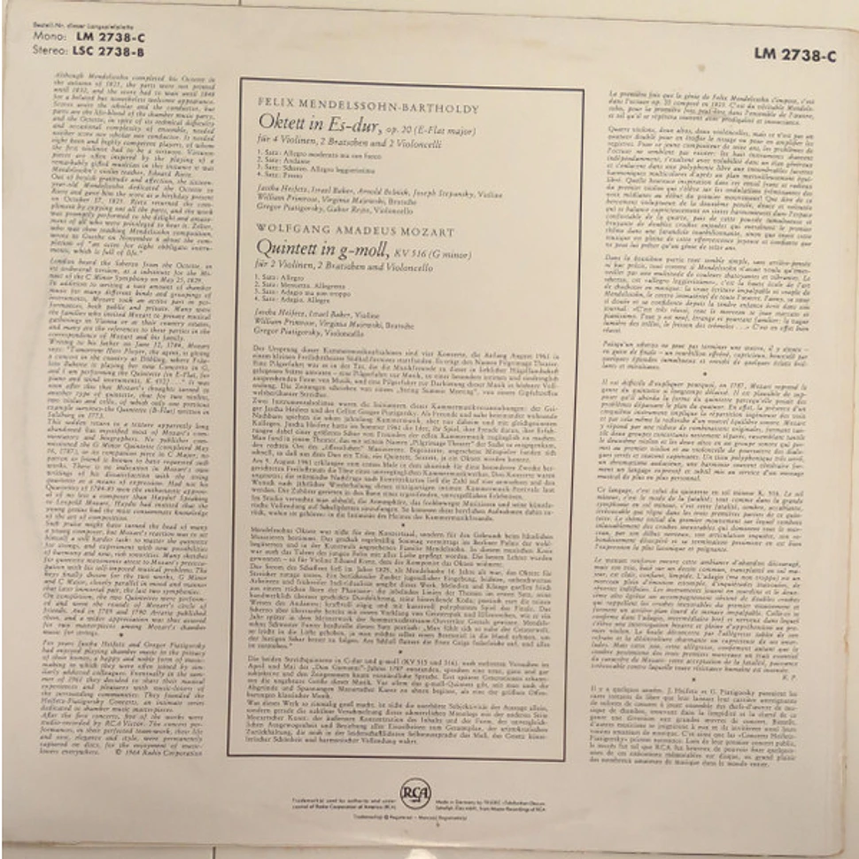 Jascha Heifetz, Gregor Piatigorsky, William Primrose, Wolfgang Amadeus Mozart, Felix Mendelssohn-Bartholdy - The Heifetz-Piatigorsky Concerts with Primrose and Guests