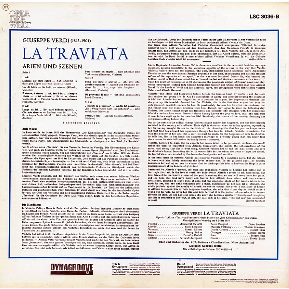 Giuseppe Verdi / Montserrat Caballé, Carlo Bergonzi, Sherrill Milnes, RCA Italiana Opera Orchestra, Georges Prêtre - La Traviata (Highlights)