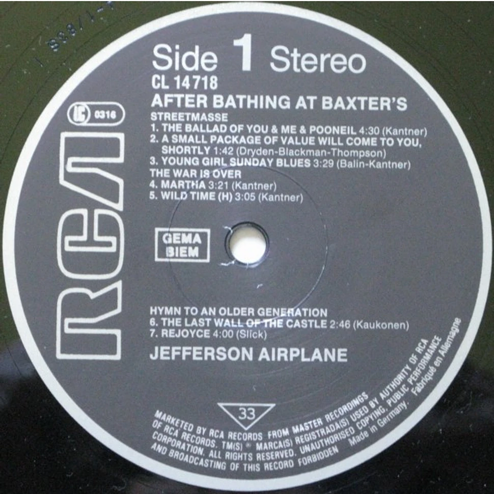 Jefferson Airplane - After Bathing At Baxter's