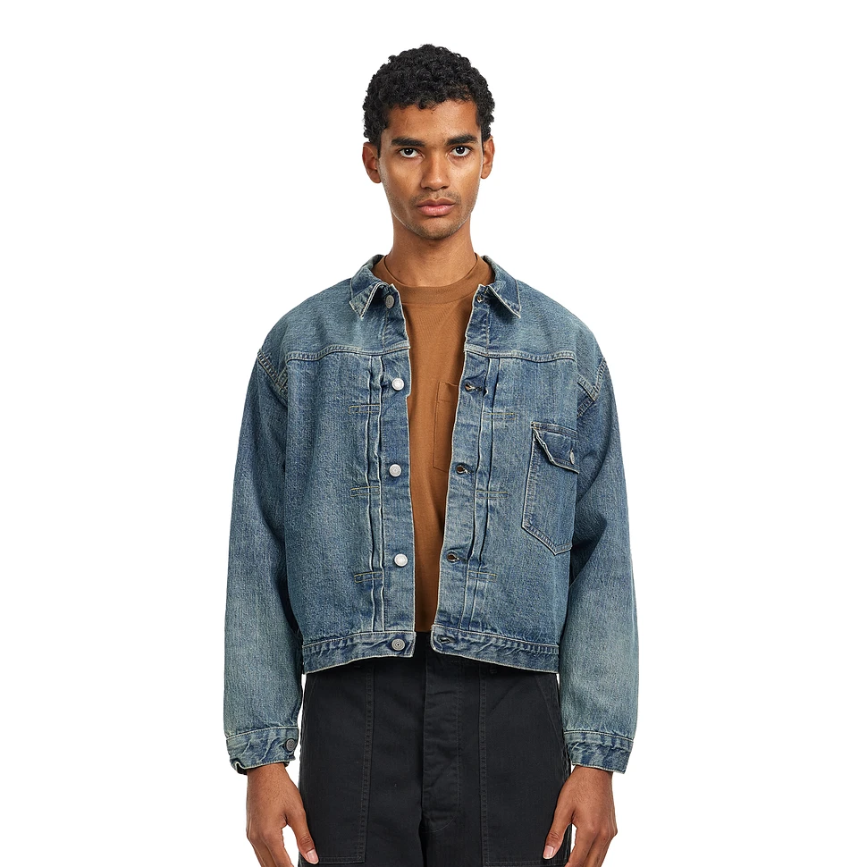 orSlow - Type1 40's Pleated Front Blouse Used Wash (Denim Used) | HHV