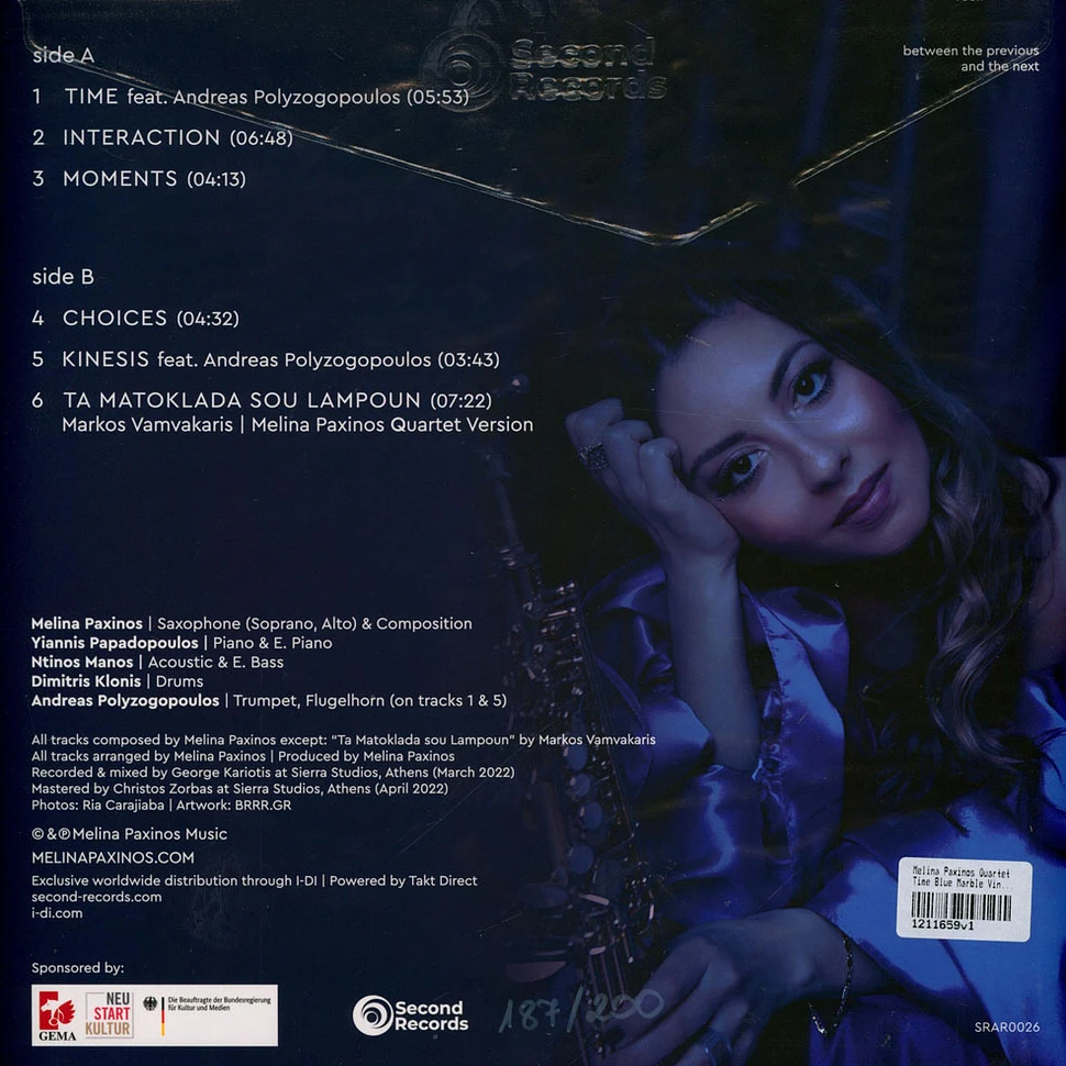 Melina Paxinos Quartet - Time Blue Marble Vinyl Edition