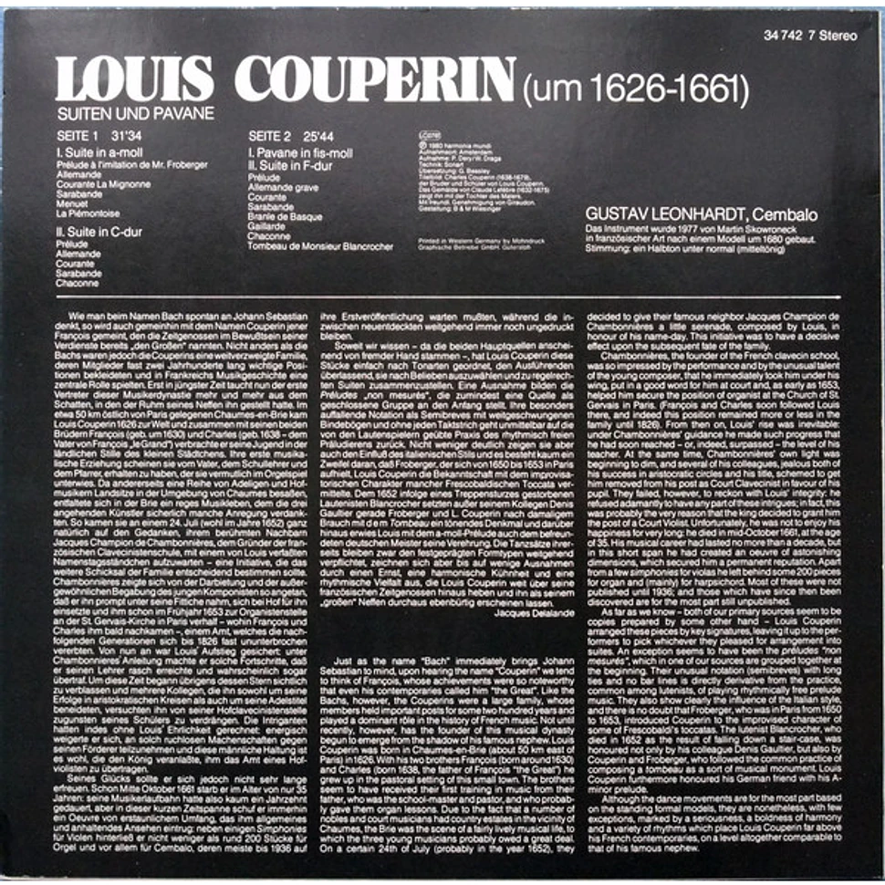 Louis Couperin - Gustav Leonhardt - Suiten Und Pavane