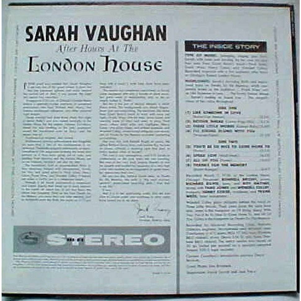 Sarah Vaughan - After Hours At The London House