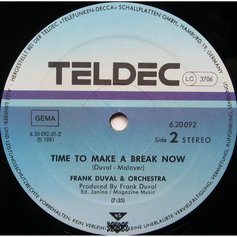 Frank Duval & Orchestra - Cry (For Our World) Long Version