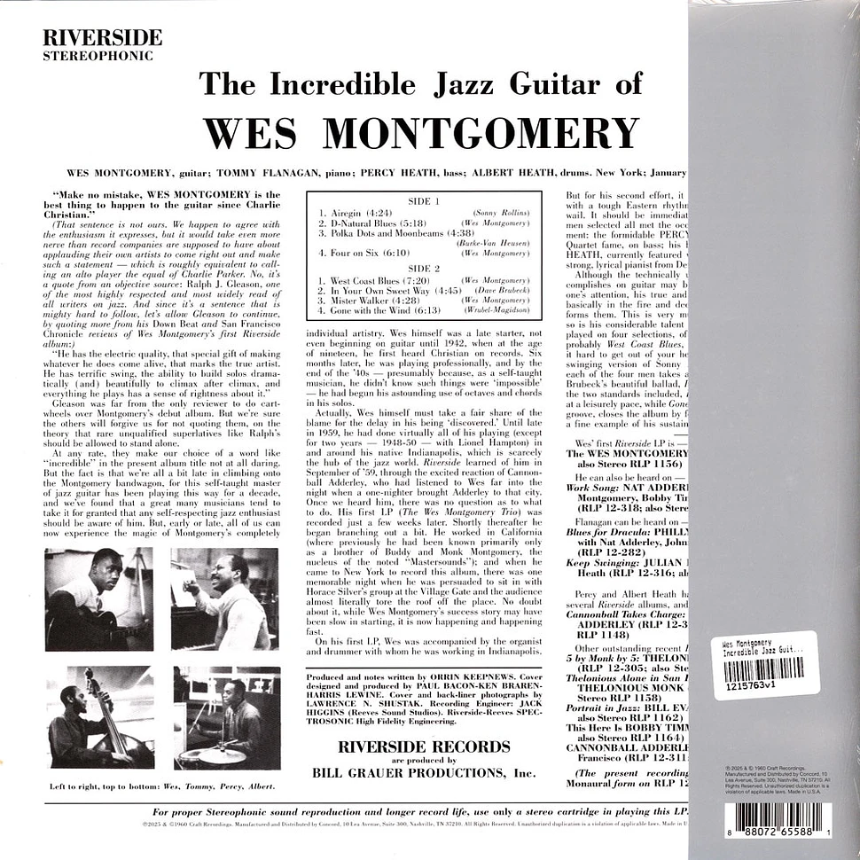 Wes Montgomery - Incredible Jazz Guitar Of Wes Montgomery