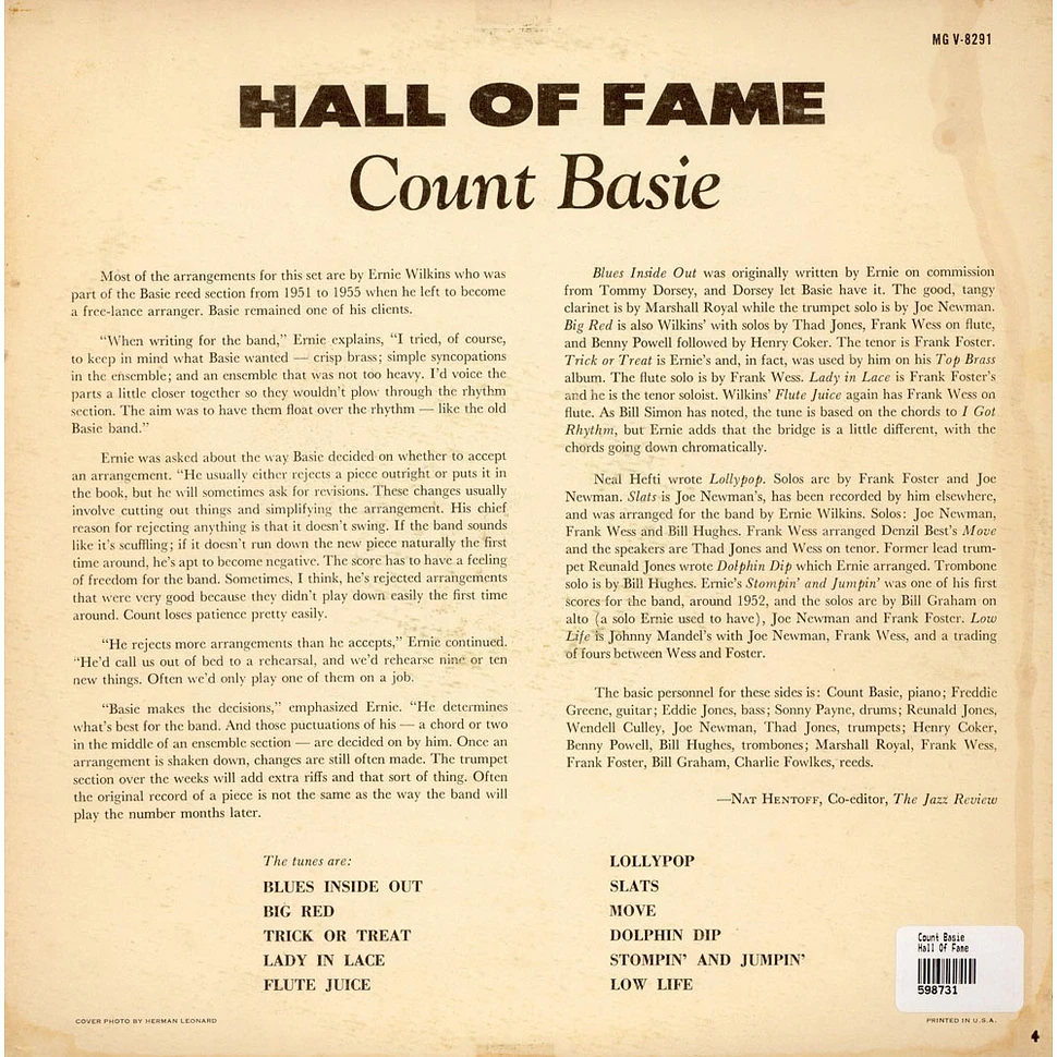 Count Basie - Hall Of Fame