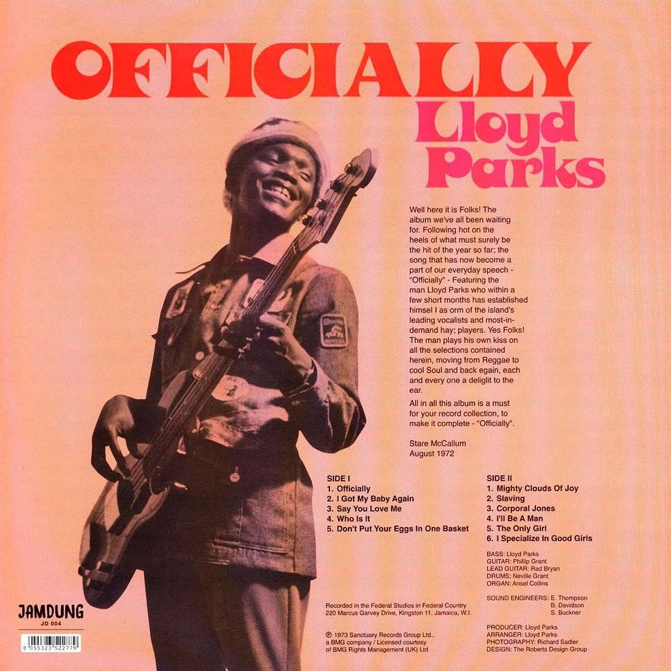 Lloyd Parks - Officially HHV Exclusive Orange Vinyl Edition