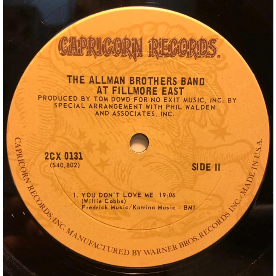 The Allman Brothers Band - The Allman Brothers Band At Fillmore East