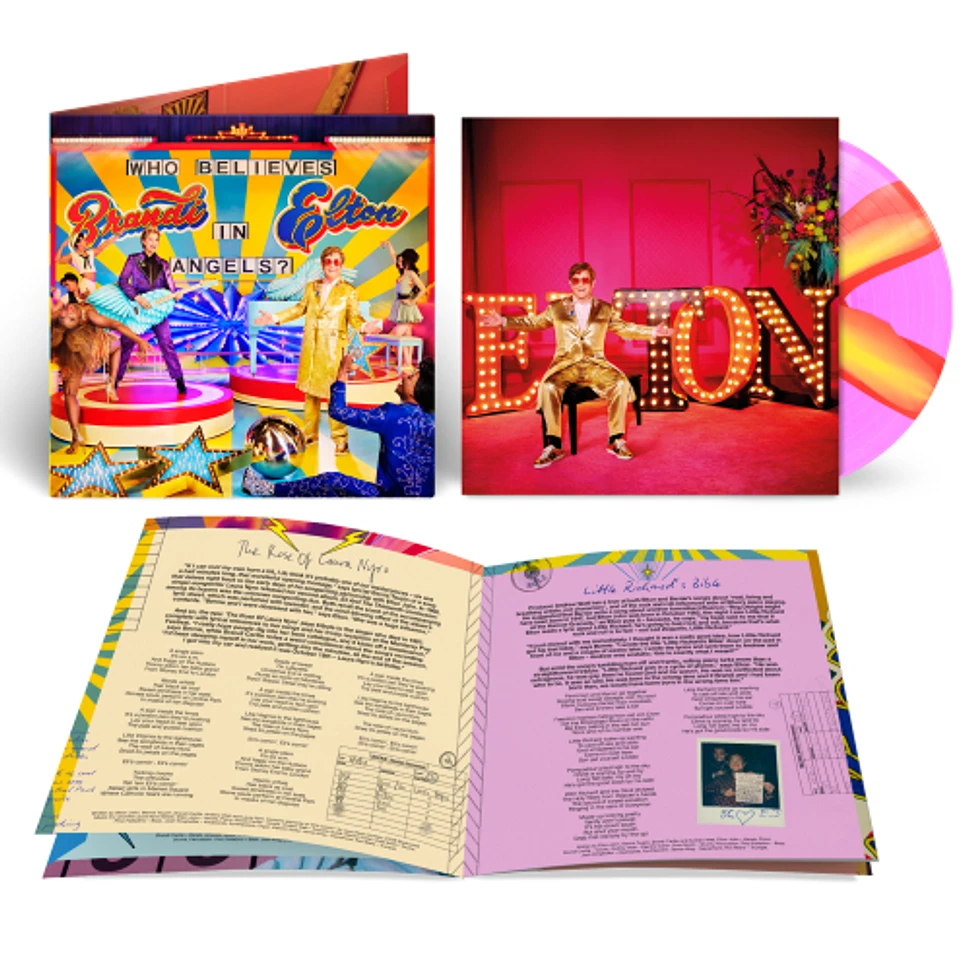 Elton John, Brandi Carlile - Who Believes In Angels Indie Exclusive Pink Spiral Vinyl Edition