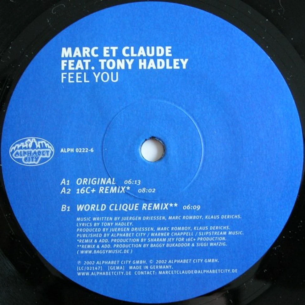 Marc Et Claude Feat. Tony Hadley - Feel You