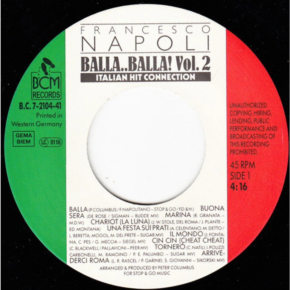 Francesco Napoli - Balla..Balla! Vol. 2 - Italian Hit Connection