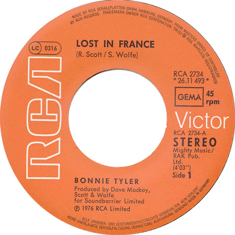 Bonnie Tyler - Lost In France