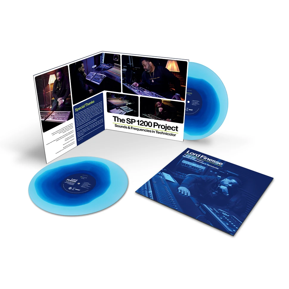 Lord Finesse - The SP 1200 Project Sounds & Frequencies In Technicolor HHV Exclusive Aqua W/ Light Blue Color-In-Color Vinyl Edition