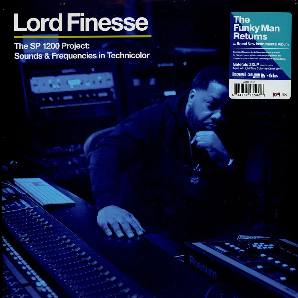 Lord Finesse - The SP 1200 Project Sounds & Frequencies In Technicolor HHV Exclusive Aqua W/ Light Blue Color-In-Color Vinyl Edition