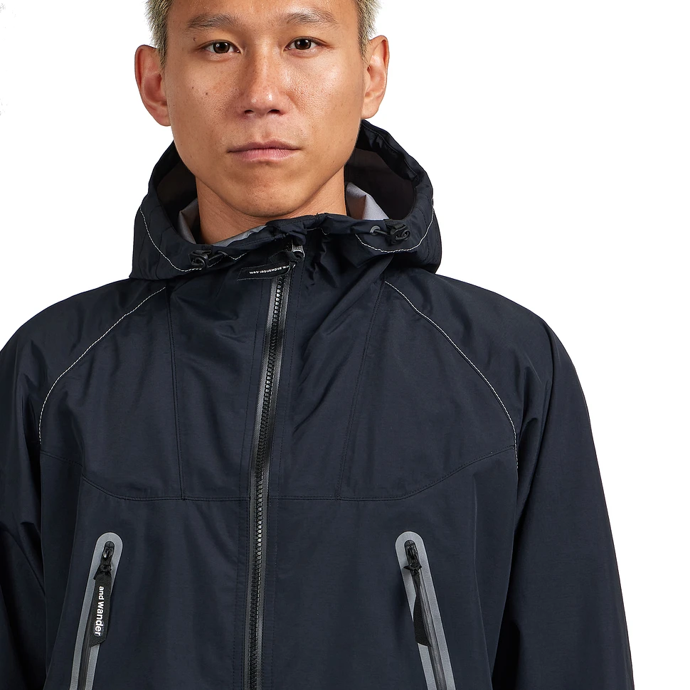 and wander - Loose Fitting Rain Jacket (Black) | HHV