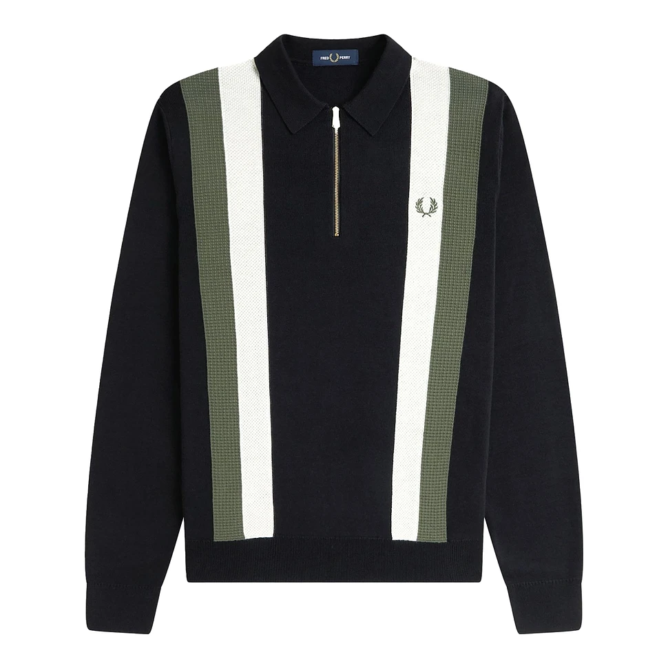 Fred Perry - Multi Texture LS Knitted Shirt (Black) | HHV