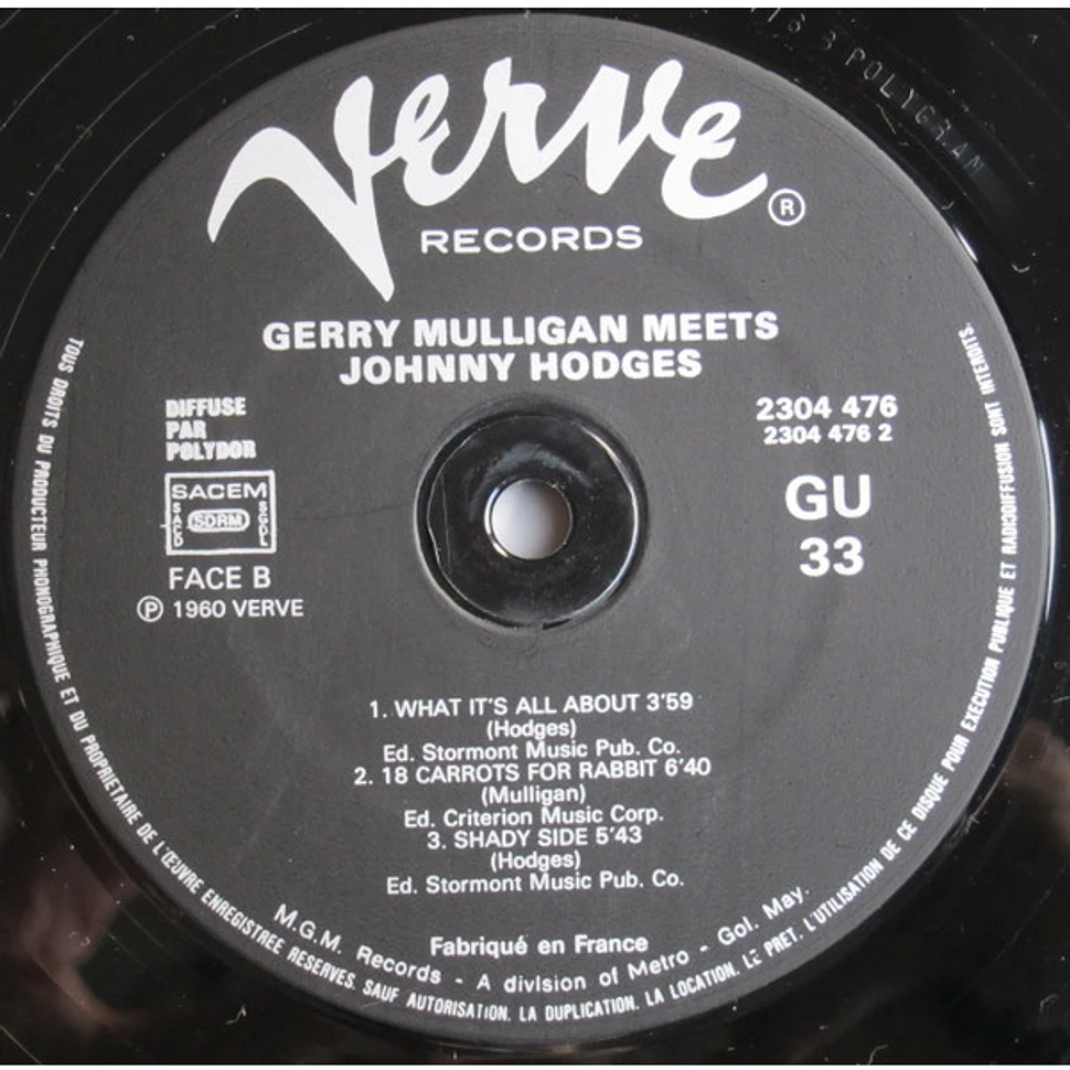 Gerry Mulligan & Johnny Hodges - Gerry Mulligan Meets Johnny Hodges