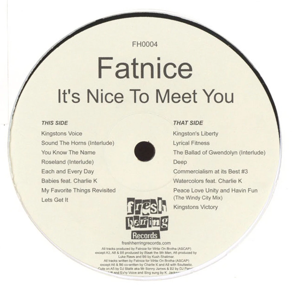 Fatnice - It's Nice To Meet You