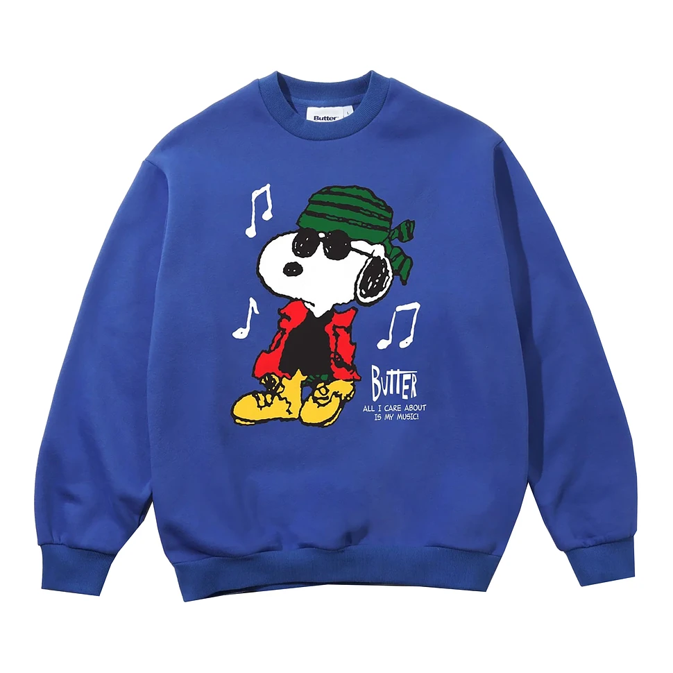 Butter Goods x Peanuts - Music Crewneck