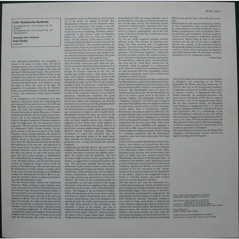 Felix Mendelssohn-Bartholdy, Hungarian State Orchestra, Ivan Fischer - Symphony No.4 <<Italian>>, Symphony No.5 <<Reformation>>