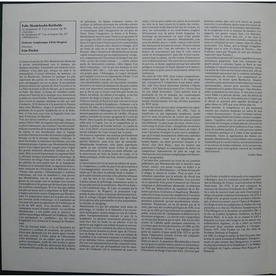 Felix Mendelssohn-Bartholdy, Hungarian State Orchestra, Ivan Fischer - Symphony No.4 <<Italian>>, Symphony No.5 <<Reformation>>