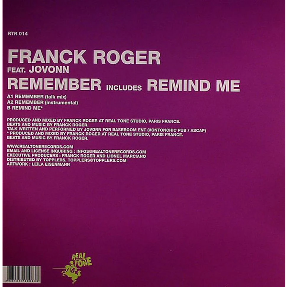 Franck Roger Feat. Jovonn - Remember