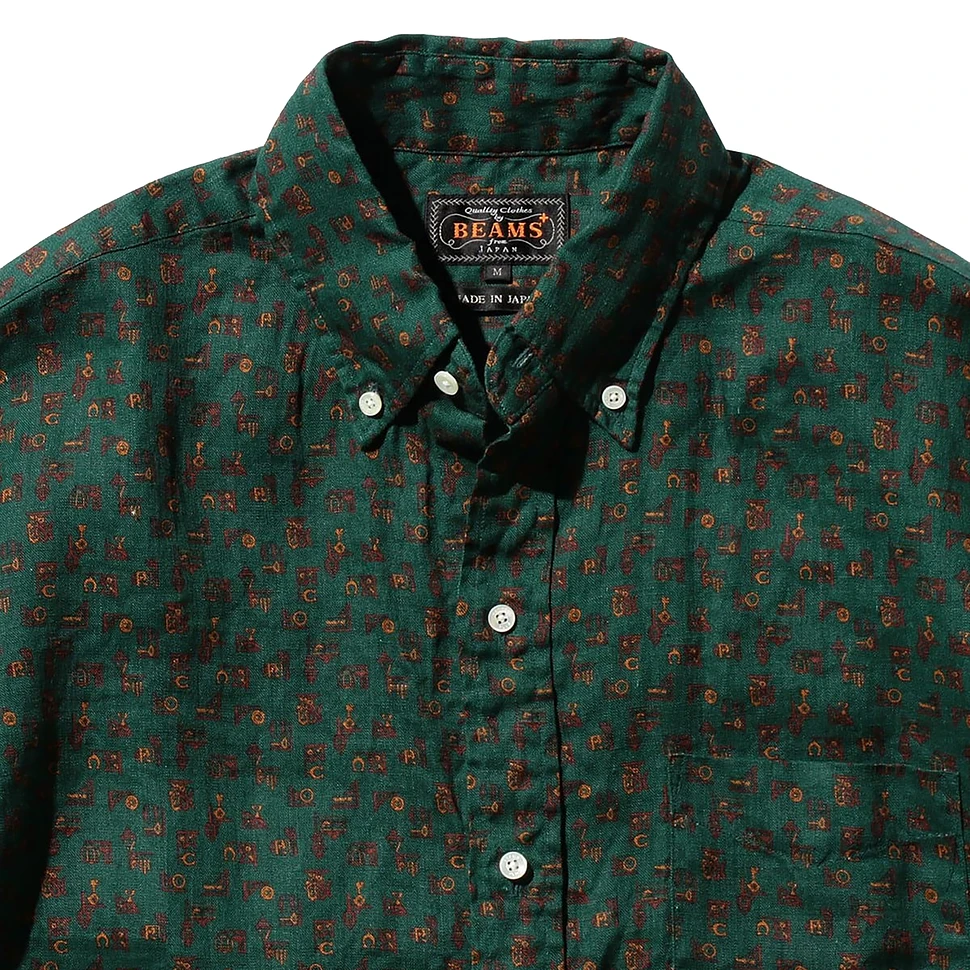 Beams Plus - B.D. Classic-Fit Linen Print