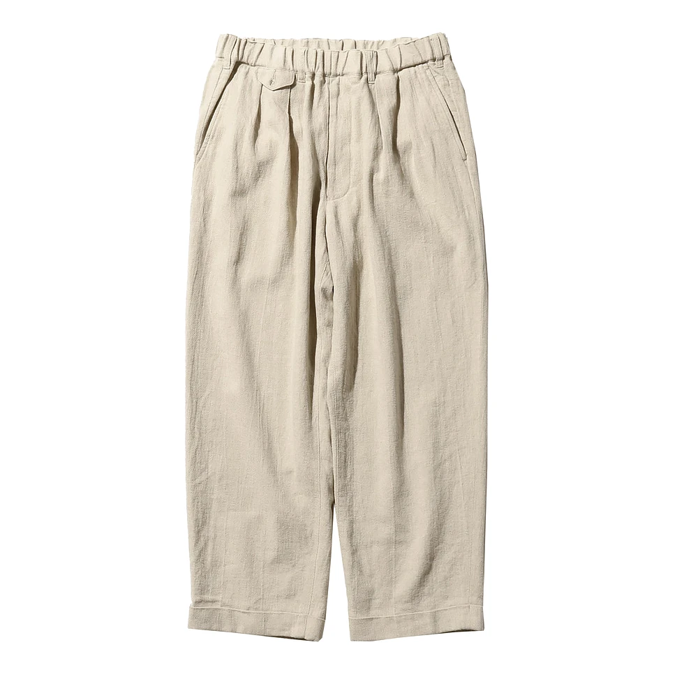 Beams Plus - 2 Pleats Relax Trousers Linen Cotton