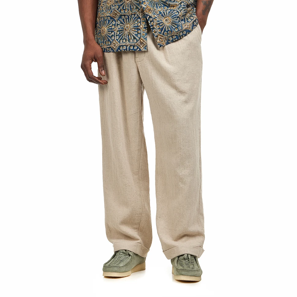 Beams Plus - 2 Pleats Relax Trousers Linen Cotton