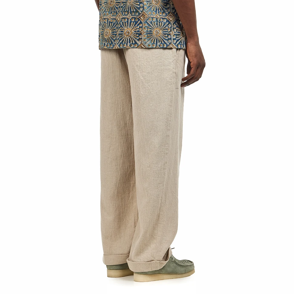 Beams Plus - 2 Pleats Relax Trousers Linen Cotton