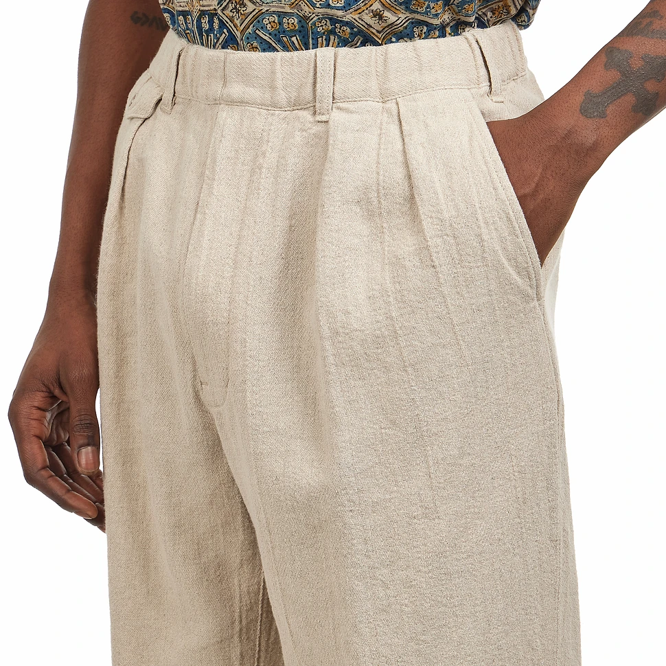Beams Plus - 2 Pleats Relax Trousers Linen Cotton