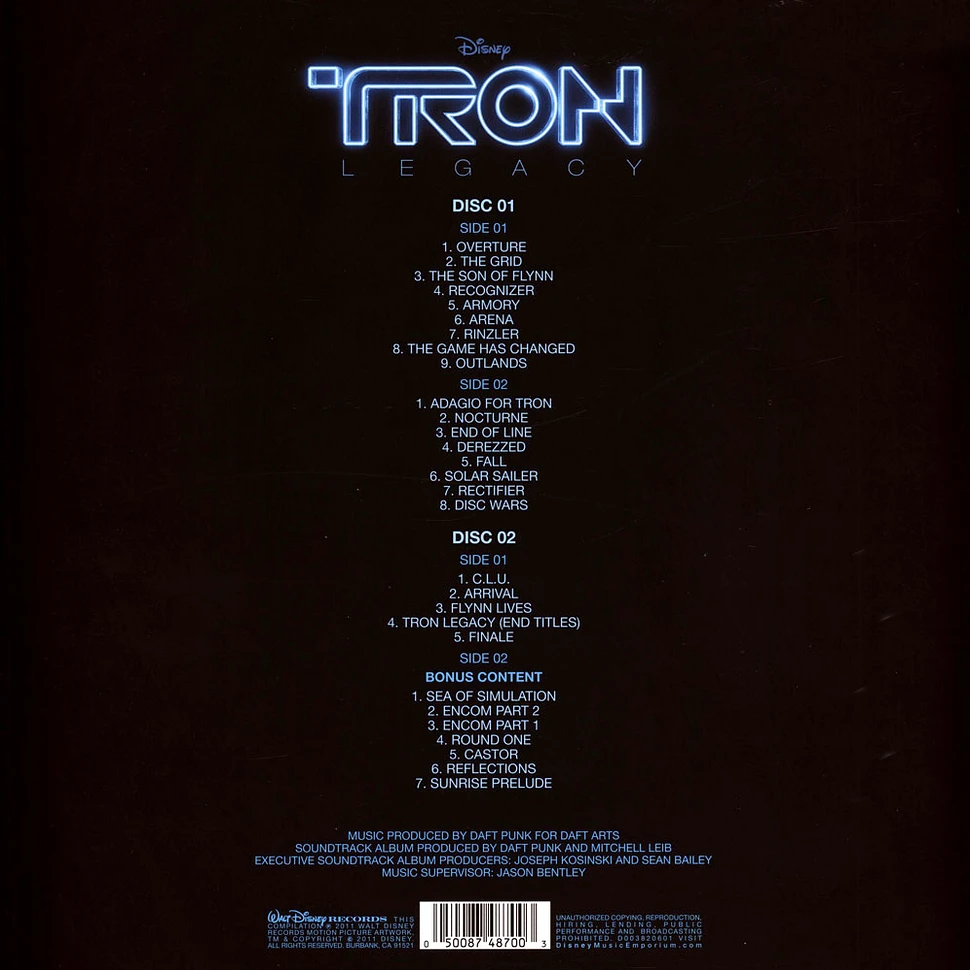 Daft Punk - OST Tron: Legacy Glow In The Dark Cover Transparent & Blue Vinyl Edition