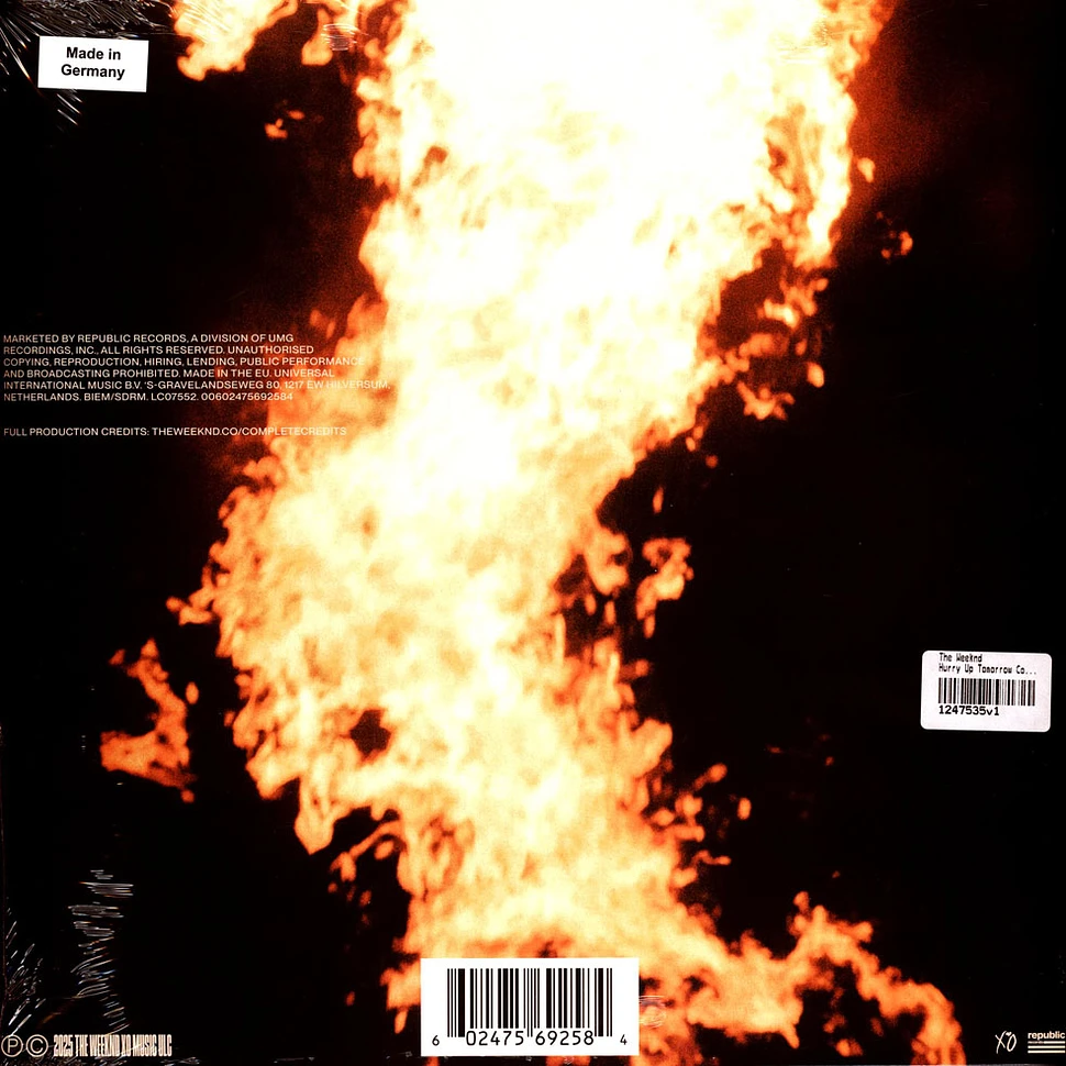 欧2LP Weeknd Hurry Up Tomorrow (Complete Edition) 00602475692584 REPUBLIC 未開封 /00520 The Weeknd: Hurry Up Tomorrow (Complete Edition) 2CD