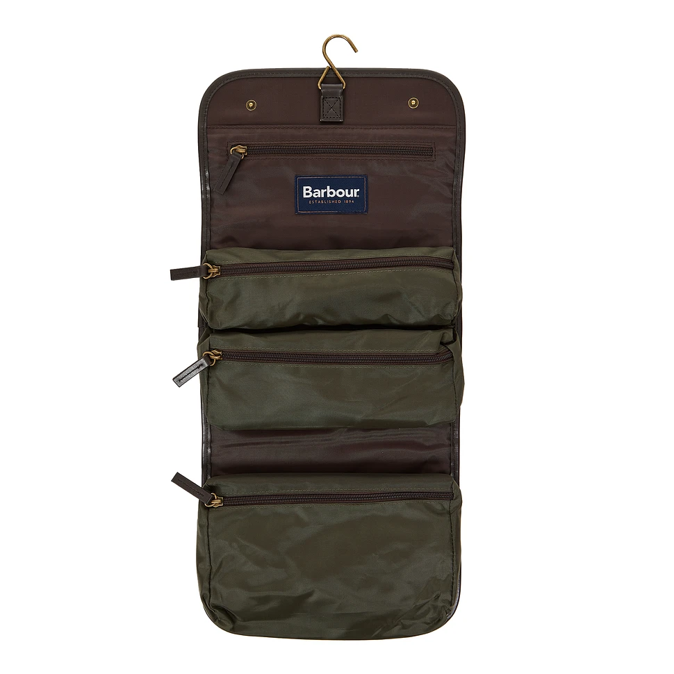 Barbour Wax Hanging Washbag (Olive Beacon) HHV